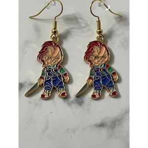 Horror Movie Cartoon Halloween Chucky Earrings ~ New